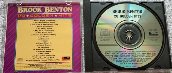 Brook Benton ‎– 20 Golden Hits (1986) CD