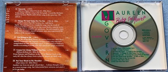 Maureen McGovern - Baby I'm Yours (1992) CD