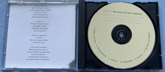 Joris Dirks - Because of the Sadness (2007) CD