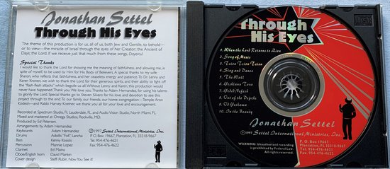 Through his Eyes Jonathan Settel 1997 CD  ( Israel ) De hartenkreet van de Vader om Zijn volk, de Joden