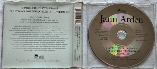 Jann Arden ‎– I Would Die For You (1993)  CD-Single