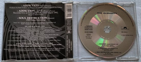 The Almighty ‎– Addiction (1993) CD-Single