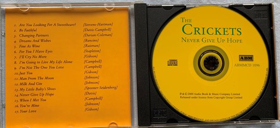 The crickets  ‎- Never give up hope  2000 CD