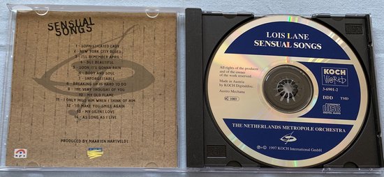 Lois Lane   Netherlands Metropole Orchestra  – Sensual Songs 1998 CD