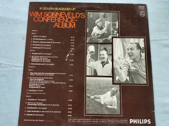 16 Gouden Bladzijden Uit Wim Sonneveld's Conférence-Album (1981) 2XLP = in Nieuwstaat