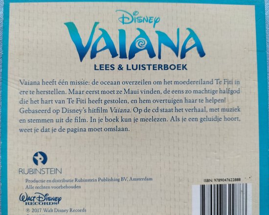 Disney - Vaiana Lees Mee CD = als nieuw Audiobook, Spoken Word