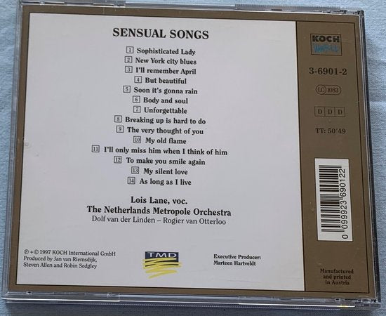 Lois Lane   Netherlands Metropole Orchestra  – Sensual Songs 1998 CD