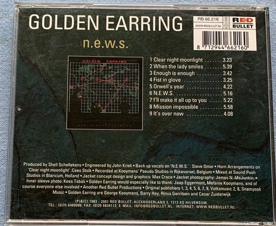Golden Earring ‎– N.E.W.S. 2001 CD