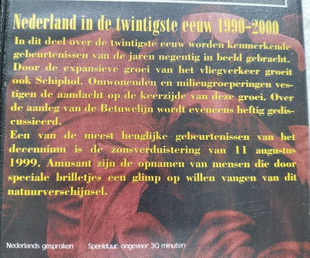 VHS Nederland in de twintigste eeuw ( 1900-2000) 10 Orginele VHS Tapes.