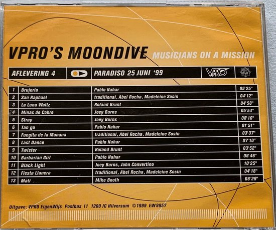 VPRO’s Moondive Musicians On A Mission 4 1999 CD
