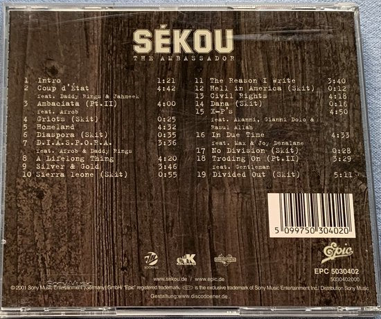 Sékou The Ambassador D.i.a.s.p.o.r.a. 2001 CD