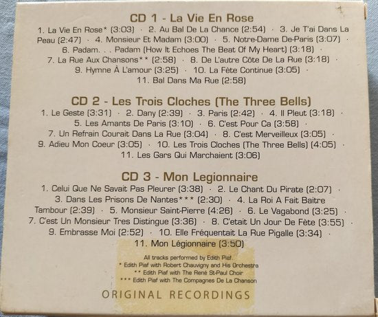 Edith Piaf – The Very Best Of Edith Piaf (2007) 3XCDBOX = als nieuw