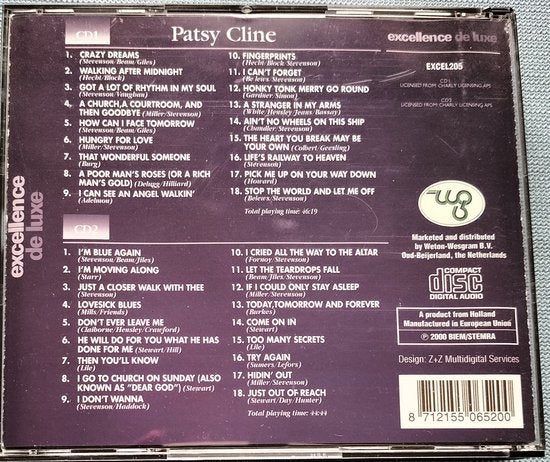 Patsy Cline – 36 Country Greats (2000) 2XCD = als nieuw