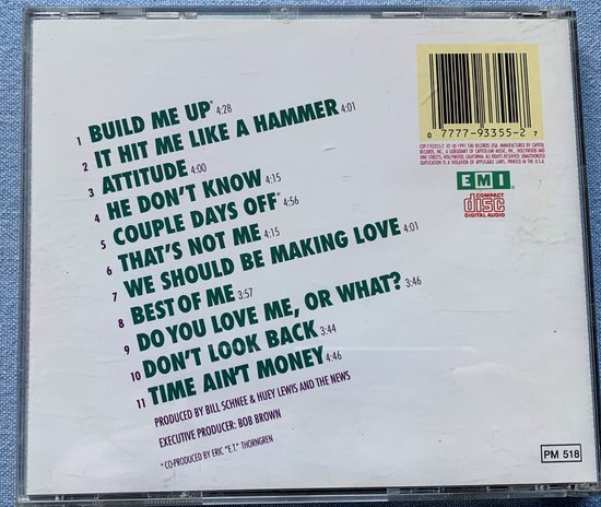Huey Lewis And The News* – Hard At Play 1991 CD