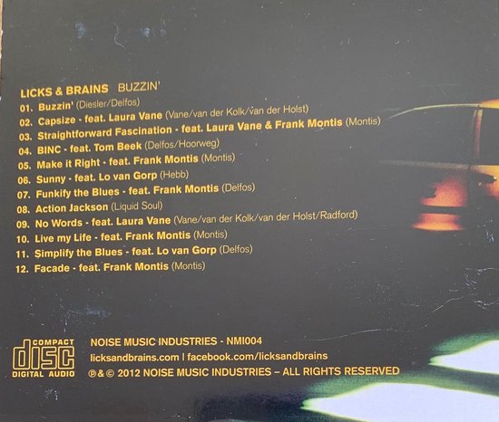 Licks & Brains ‎– Buzzin' CD 2012 Jazz