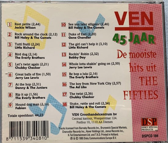 Ven 45 Jaar De Mooiste Hits Uit The Fifties 1995 CD