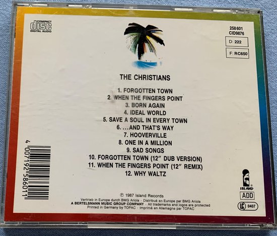 The Christians - The Christians (1987) CD is in nieuwstaat. Zie Foto's