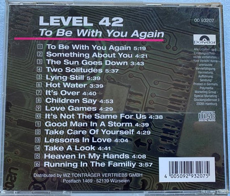 Level 42 – To Be With You Again  CD
