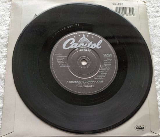 Tina Turner – A Change Is Gonna Come (1988) Vinyl, 7", 45 RPM, Single, Stereo