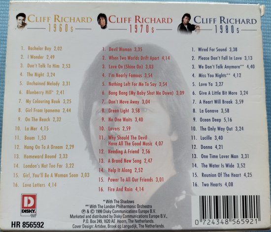 Cliff Richard – 1960s 1970s 1980s (1999) CDBOX