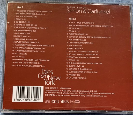 Simon & Garfunkel – Tales From New York: The Very Best Of Simon & Garfunkel 1999 2xCD