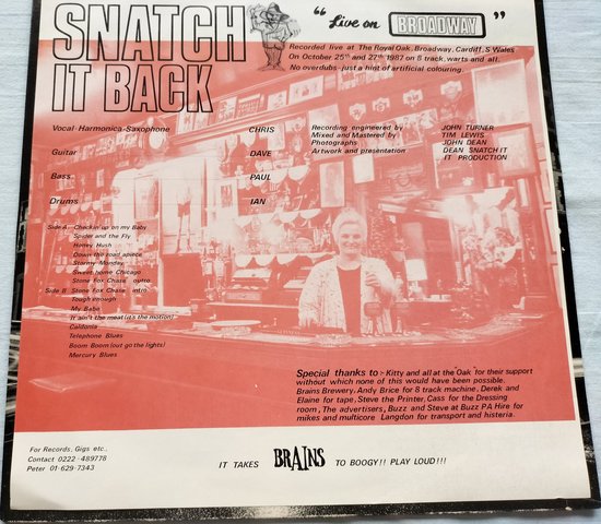 Snatch It Back ‎– Live On Broadway (1987) LP