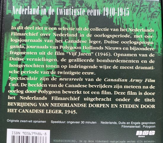 VHS Nederland in de twintigste eeuw ( 1900-2000) 10 Orginele VHS Tapes.