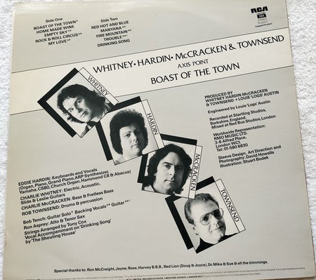 Charlie Whitney ∙ Eddie Hardin ∙ Charlie McCracken & Rob Townsend : Axis Point (1980) LP is in Nieuwstaat.