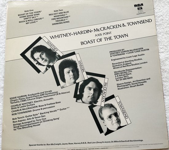 Charlie Whitney ∙ Eddie Hardin ∙ Charlie McCracken & Rob Townsend : Axis Point (1980) LP is in Nieuwstaat.