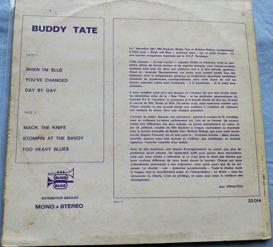 Buddy Tate Featuring Milt Buckner (1968) LP