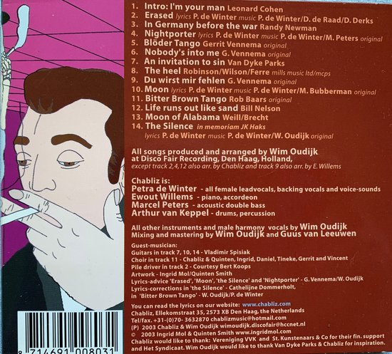 Chabliz – Nightporter CD  ( Jazz-Pop )