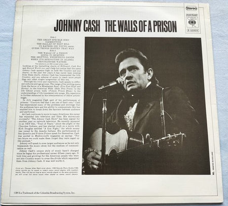 Johnny Cash ‎– The Walls Of A Prison 1970 LP = in Nieuwstaat