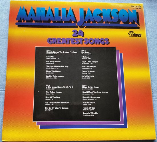 Mahalia Jackson – 24 Greatest Songs (1974) 2XLP