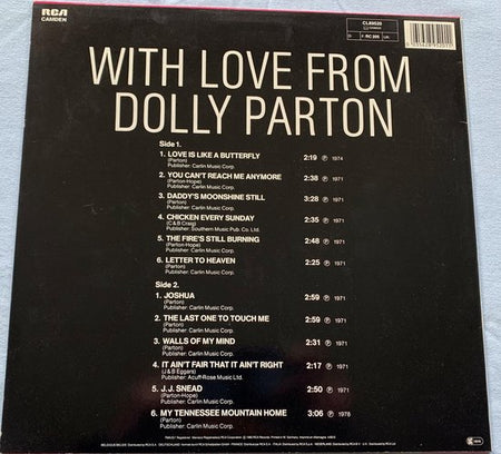 Dolly Parton – With Love From Dolly Parton 1985 LP is in Nieuwstaat