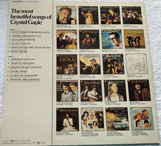 Crystal Gayle – The Most Beautiful Songs Of Crystal Gayle (1981) LP