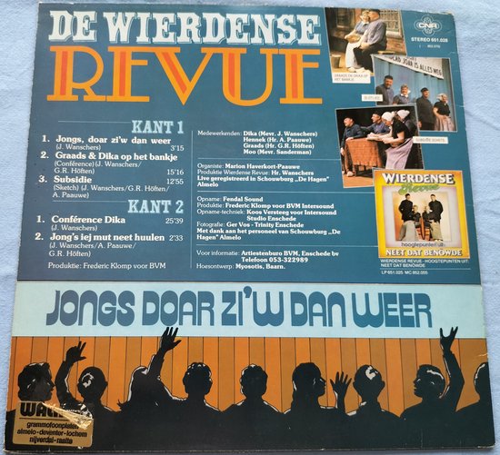 De Wierdense Revue - Jongs Doar Zi'w Dan Weer (1979) LP