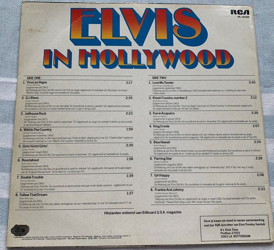 Elvis Presley ‎– Elvis In Hollywood 1982 LP is in Nieuwstaat . Hoes zie Foto's