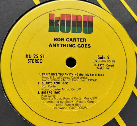 Ron Carter - Anything Goes (1975) LP = als nieuw