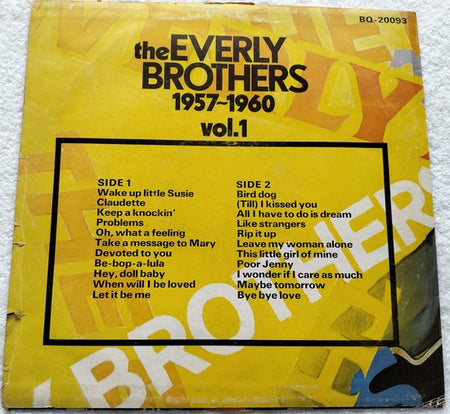 The Everly Brothers – The Everly Brothers 1957-1960 Vol.1 (1974) LP