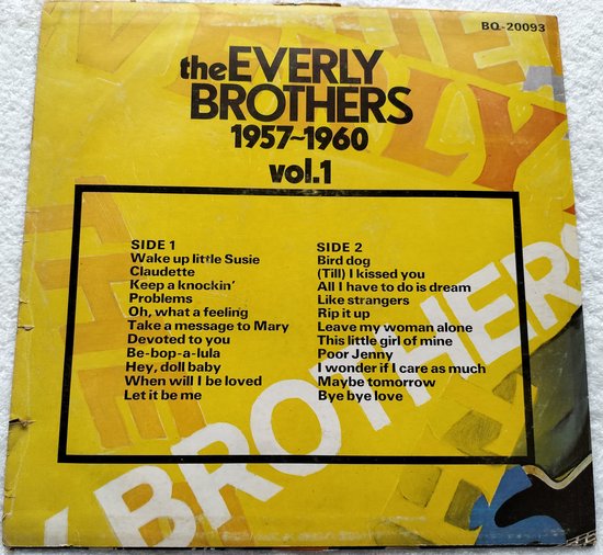 The Everly Brothers – The Everly Brothers 1957-1960 Vol.1 (1974) LP