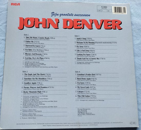 John Denver – Zijn Grootste Successen (1979) 2XLP zijn als nieuw