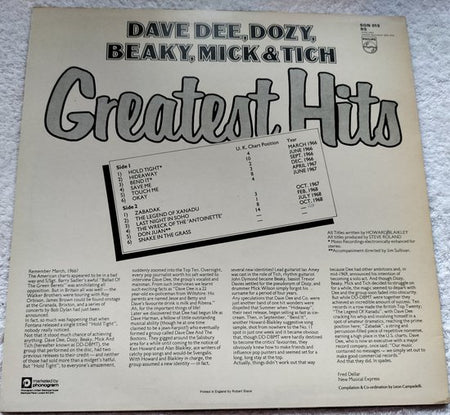 Dave Dee, Dozy, Beaky, Mick & Tich ‎– Greatest Hits (1976) LP = als nieuw