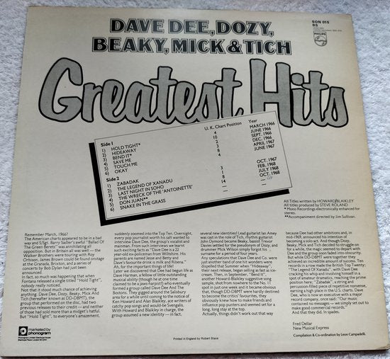 Dave Dee, Dozy, Beaky, Mick & Tich ‎– Greatest Hits (1976) LP = als nieuw