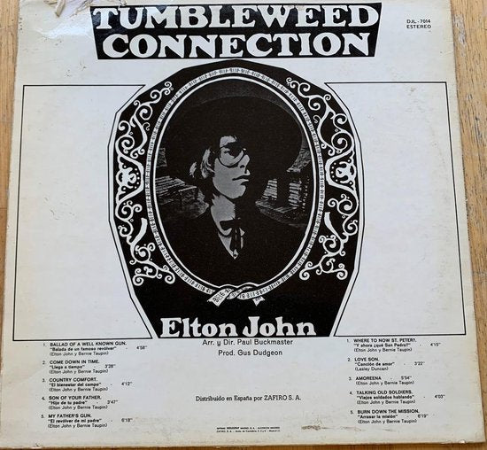 ELTON JOHN TUMBLEWEED CONNECTION 1977 LP IS IN NIEUWSTAAT Hoes zie Foto's
