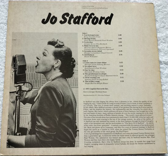 Jo Stafford – Jo Stafford (1971) LP = als nieuw