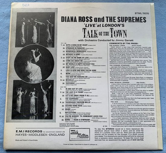 Diana Ross and The Supremes - Live at London's Talk of the Town (1968) LP