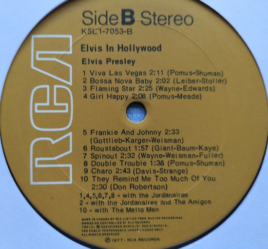 Elvis Presley – Elvis In Hollywood (1977) LP = als nieuw