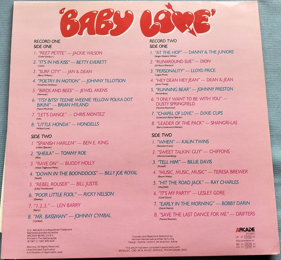 Baby Love (32 Rockin' Great Tracks) - Volume 2 (1987) 2XLP