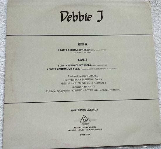 Debbie J – I Can't Control My Needs (Club Mix) 1984 LP