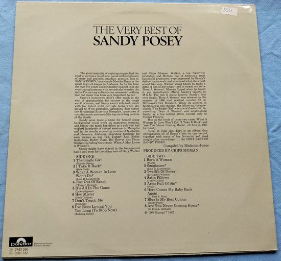 Sandy Posey – The Very Best Of Sandy Posey (1974) LP